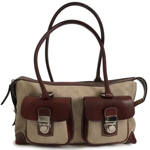 Dooney & Bourke Bag Jacquard Double Pocket Tote Satchel - Picture 1 of 8